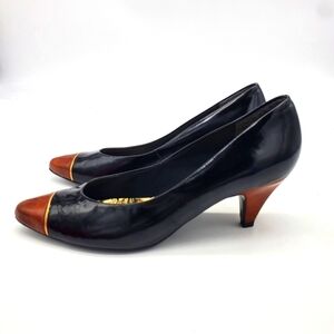 Socialites Shoes Women 8 Pump Heels Black Brown Made in USA